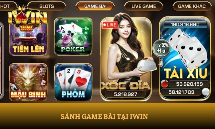 Sảnh game bài tại iWin 